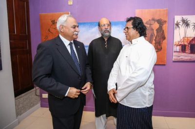 The joint exhibition between Jimmy Engineer and Mueen Saheed at Billari Art Gallery in Colombo, Sri Lanka