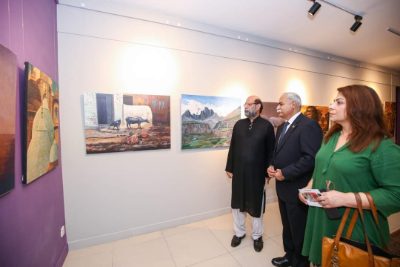 The joint exhibition between Jimmy Engineer and Mueen Saheed at Billari Art Gallery in Colombo, Sri Lanka