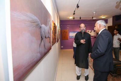 The joint exhibition between Jimmy Engineer and Mueen Saheed at Billari Art Gallery in Colombo, Sri Lanka